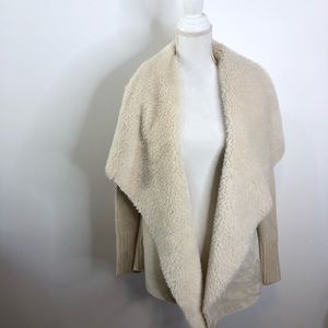 cream fluffy cardigan size extra small